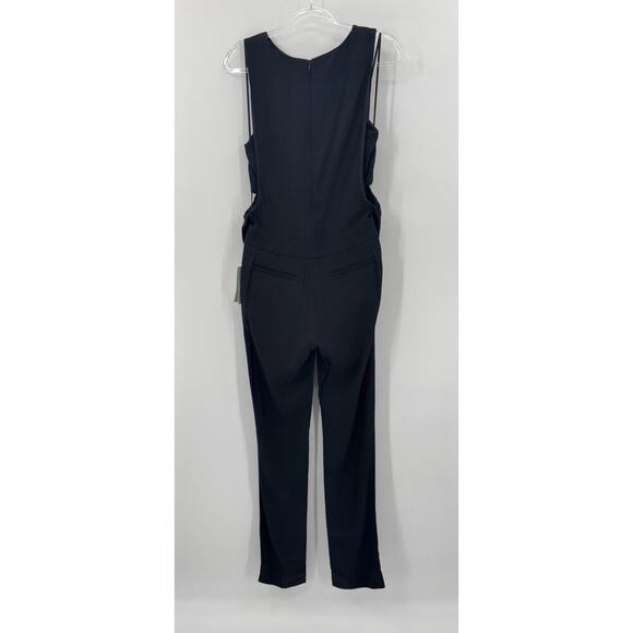 B27 A.L.C. Black Sleeveless Jumpsuit Womens 6 Tailored Straight Leg Minimalist - Picture 2 of 9